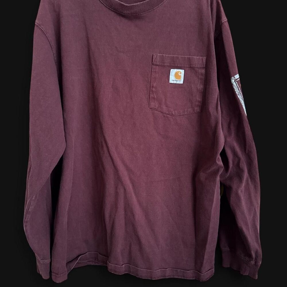 Carhartt Men's Burgundy and Red Shirt
